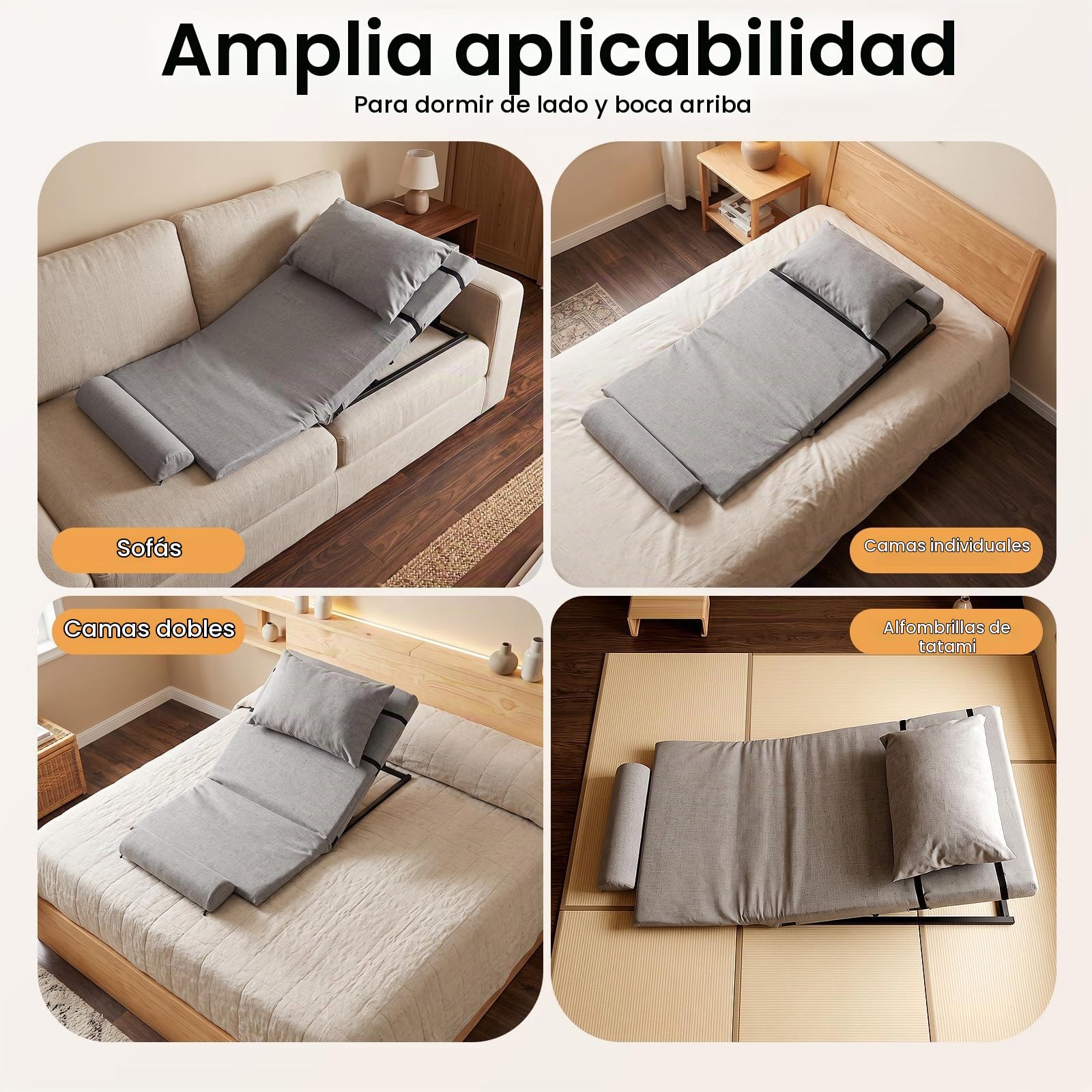 Respaldo Eléctrico Elevable con Mando a Distancia, Respaldo de Cama Electrico Ajustable de 2 a 80°, 300 kg de Capacidad de Carga, Respaldo Cama Elevable con Almohada, Gris