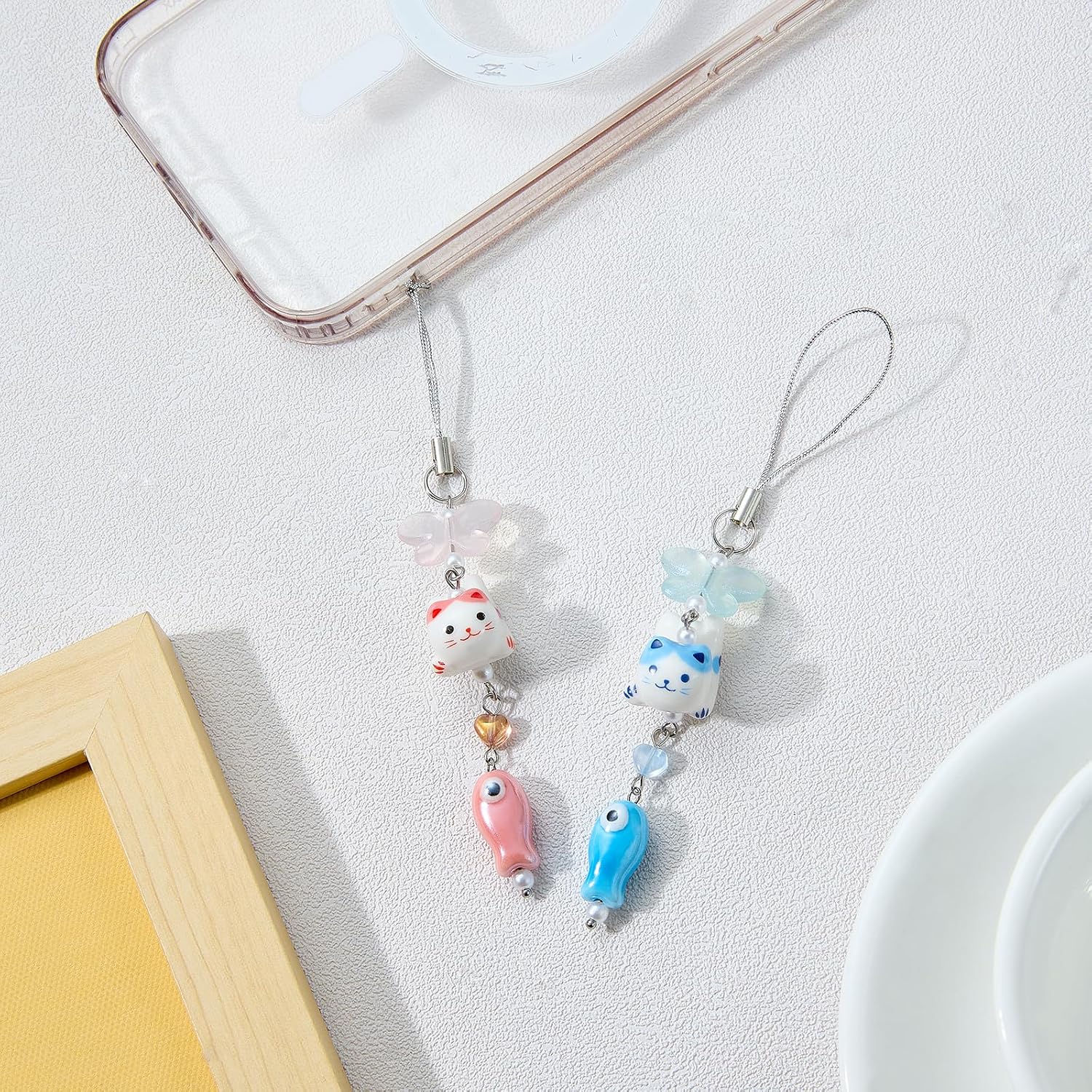 Ornaland Cat Phone Charm Cute Y2K Phone Charms Strap for Bag Purse Mobile Camera Decoration