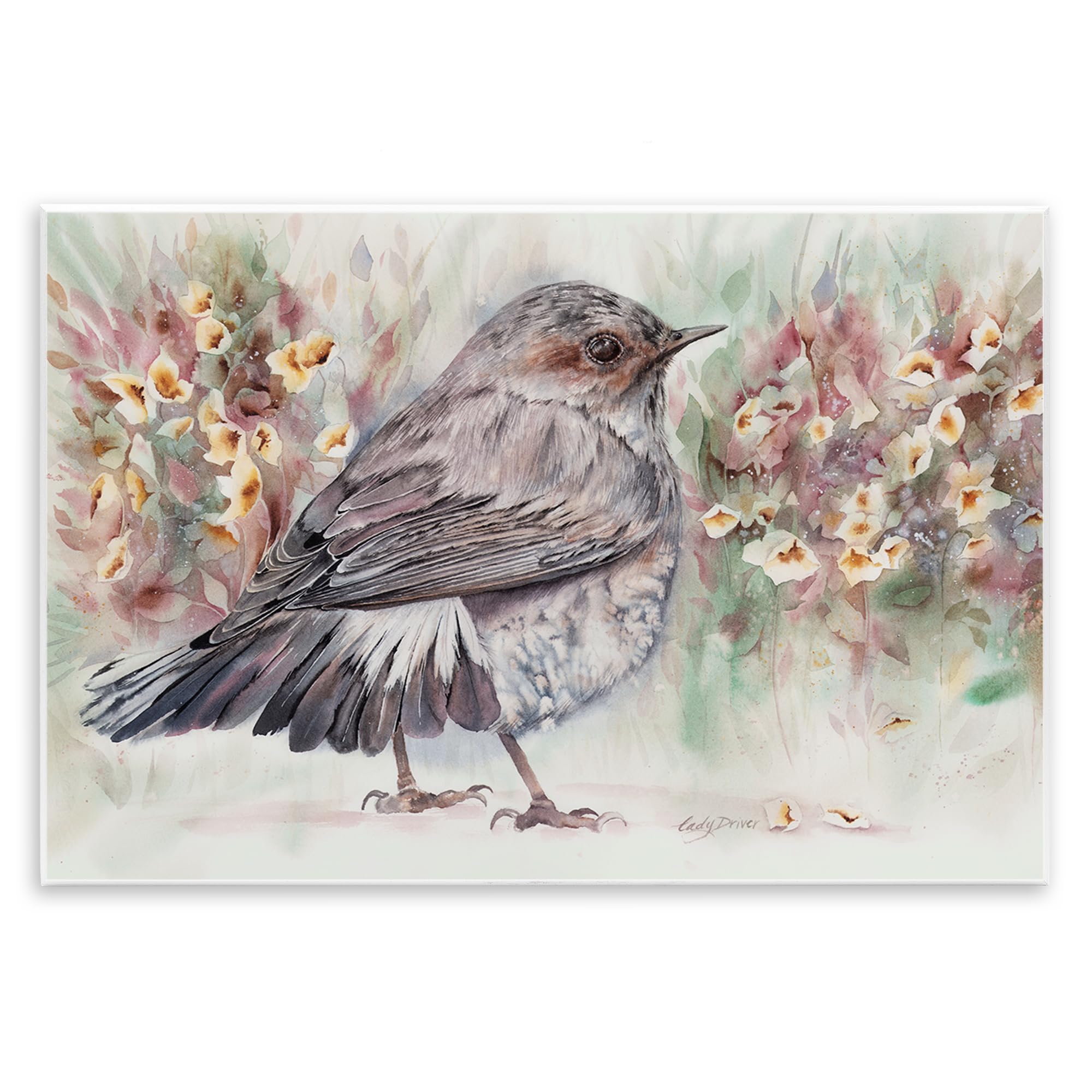 Stupell Industries Peaceful Spring Bird & Flowers Wall Plaque Art, design by Cady Driver, 10 x 15