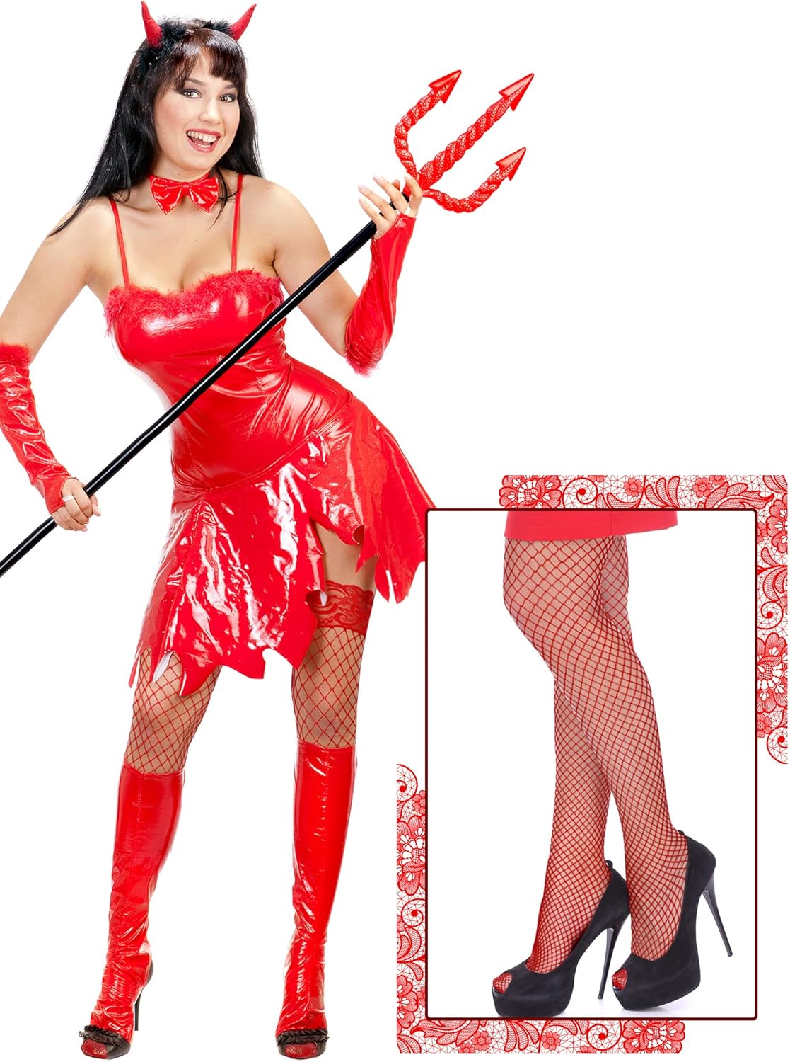 Bencailor 4 Pairs Fishnet Thigh High Stocking for Women Silicone Lace Top Sheer Over Knee Stockings - Image 6