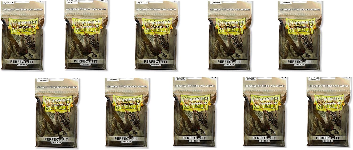10 Packs Dragon Shield Perfect Fit Smoke Inner Sleeves Standard Size 100 ct