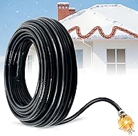 Vista 1 de MAXKOSKO Cable térmico de techo de 60 pies (cable de 10 pies), cable de fusión de nieve autorregulable, cinta térmica de 120 V de 7 W/pies