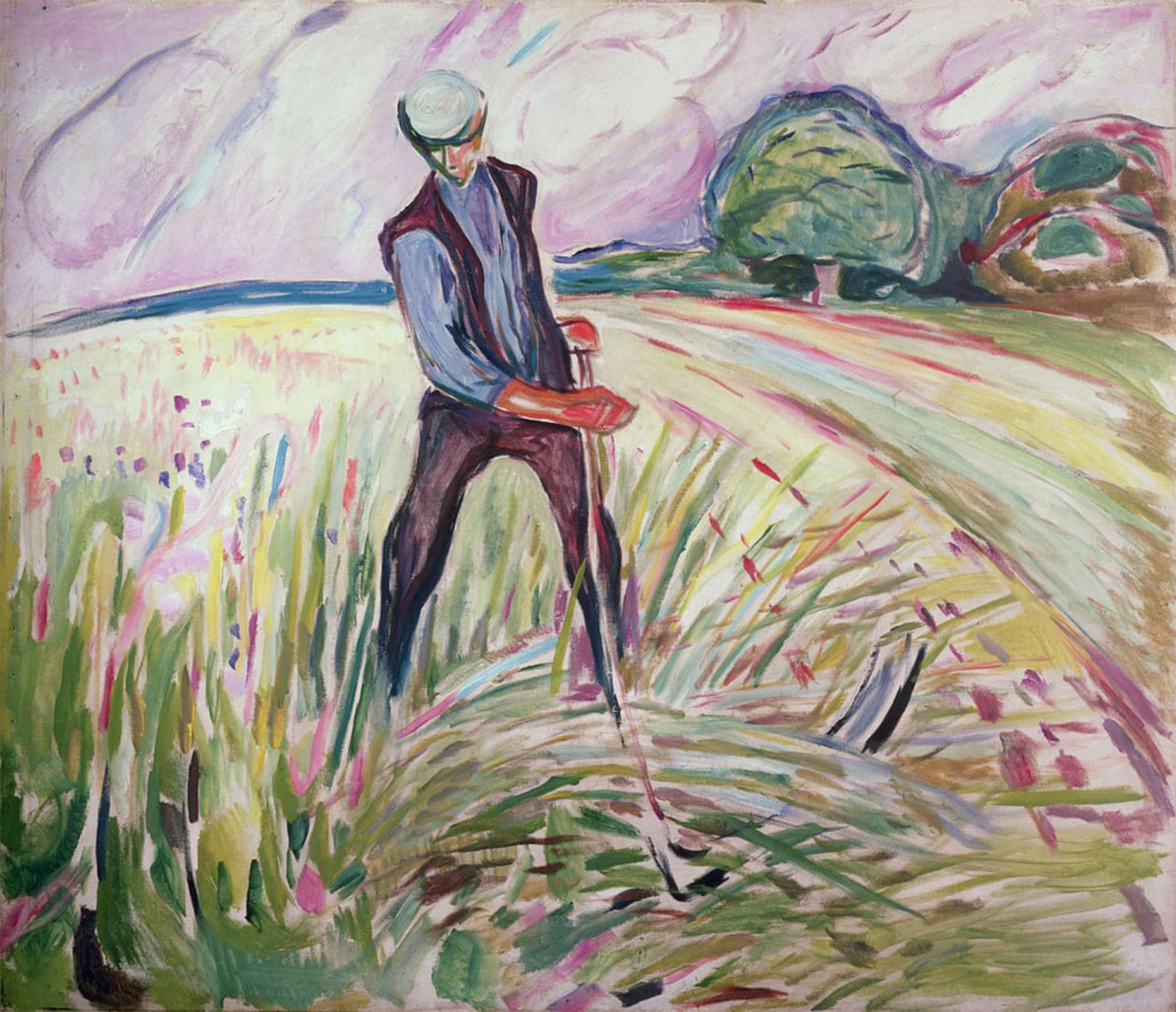 SERENDIPITP Retro Picture Poster Wall Art Pictures Painting Haymaking by Edvard Munch Wall Art Canvas Print for Wall Decor 60x90cm