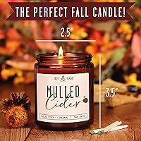 Vista 6 de Mulled Cider Candle, Fall Candles I Apple Cider Candle w/Cinnamon & Nutmeg - Infused w/Essential Oils I Mulled Cider Fall Scented Candles (Soy) for