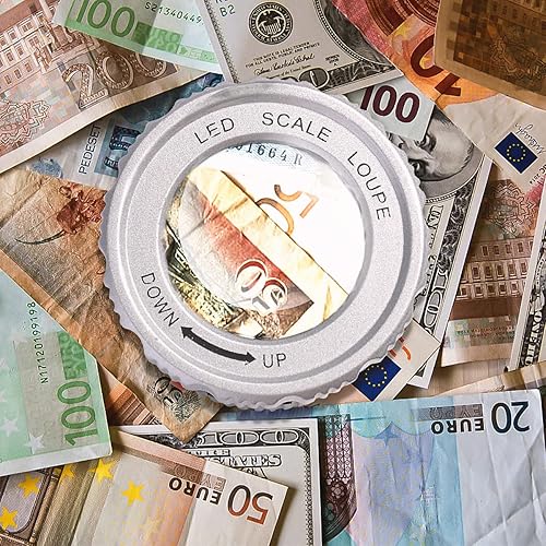 Miniatura 6 de Lupa 30X Amoper, Lupa con longitud focal ajustable, Lupa plegable de vidrio para joyería para óptico textil, bordado, placa de circuito, monedas