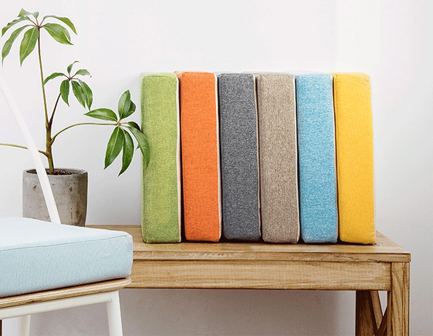 Chair Pad Seat Pad Non Slip, Removable Cover Kitchen Chair Cushion, Dining Chair Seat Cushion, Comfortable Square Seat Cushions Pad for Garden Patio Office,45x45x8cm,Dark grey