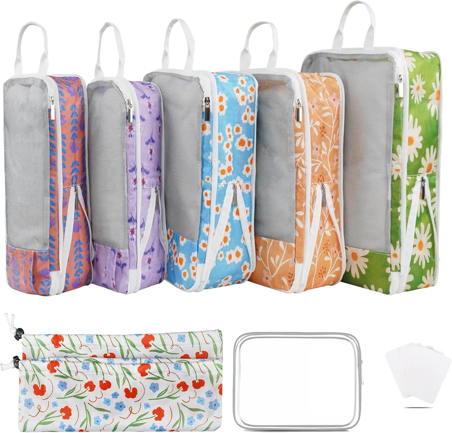 7 Pcs Compression Packing Cubes for Travel Luggage, Lightweight Suitcase Organizer Bags Set, Compression Packaging Cube for Travel Essentials, Packing Cubes for Carry on Suitcase 7 Pcs Compression Packing Cubes for Travel Luggage, Lightweight Suitcase Organizer Bags Set, Compression Packaging Cube for Travel Essentials, Packing Cubes for Carry on Suitcase