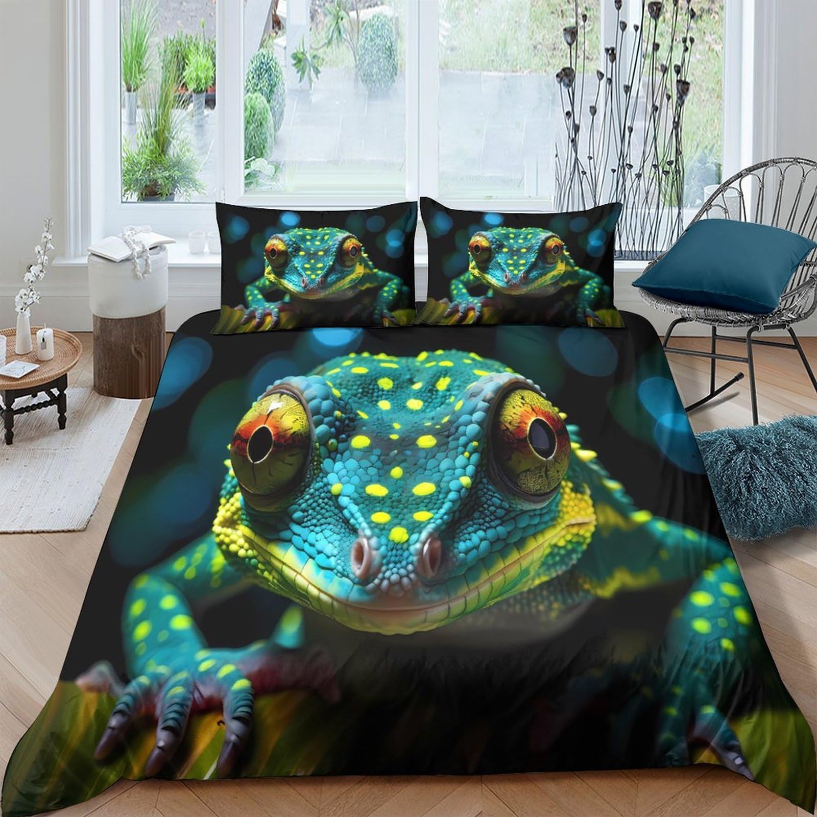 Ctjqhvkz Style-5 3D Printed Colorful Frog Fitted Sheet Microfiber Soft Breathable Jungle Animal Mattress Cover For Bedroom Guestroom Decor Single（135X200cm）