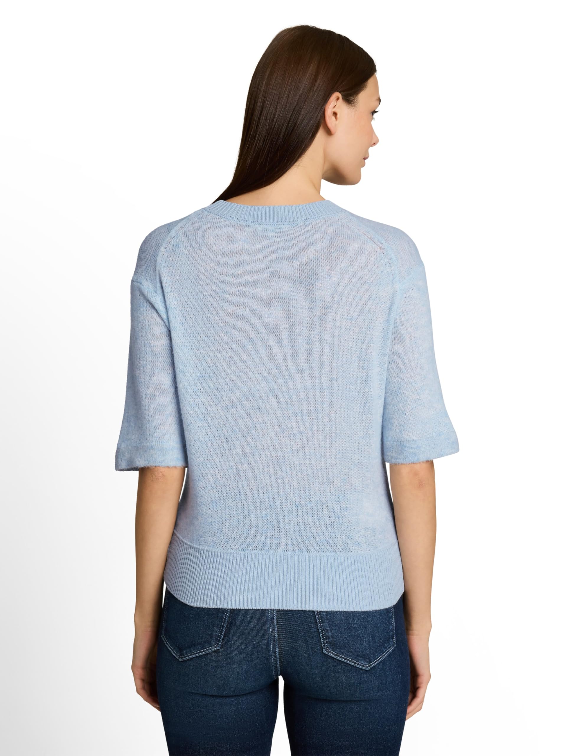 Tom Tailor Damen 1053214 Strickpullover mit kurzen Ärmeln