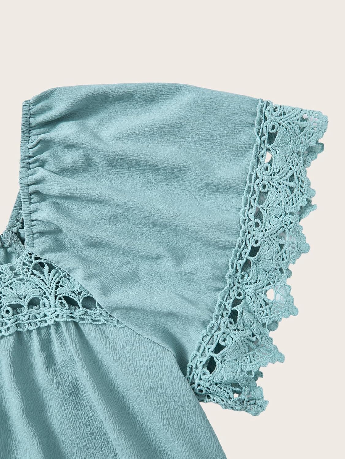 Women's Plus Size Lace Blouses Summer Dressy Casual Square Neck Short Sleeve Elegant Tops - Image 4