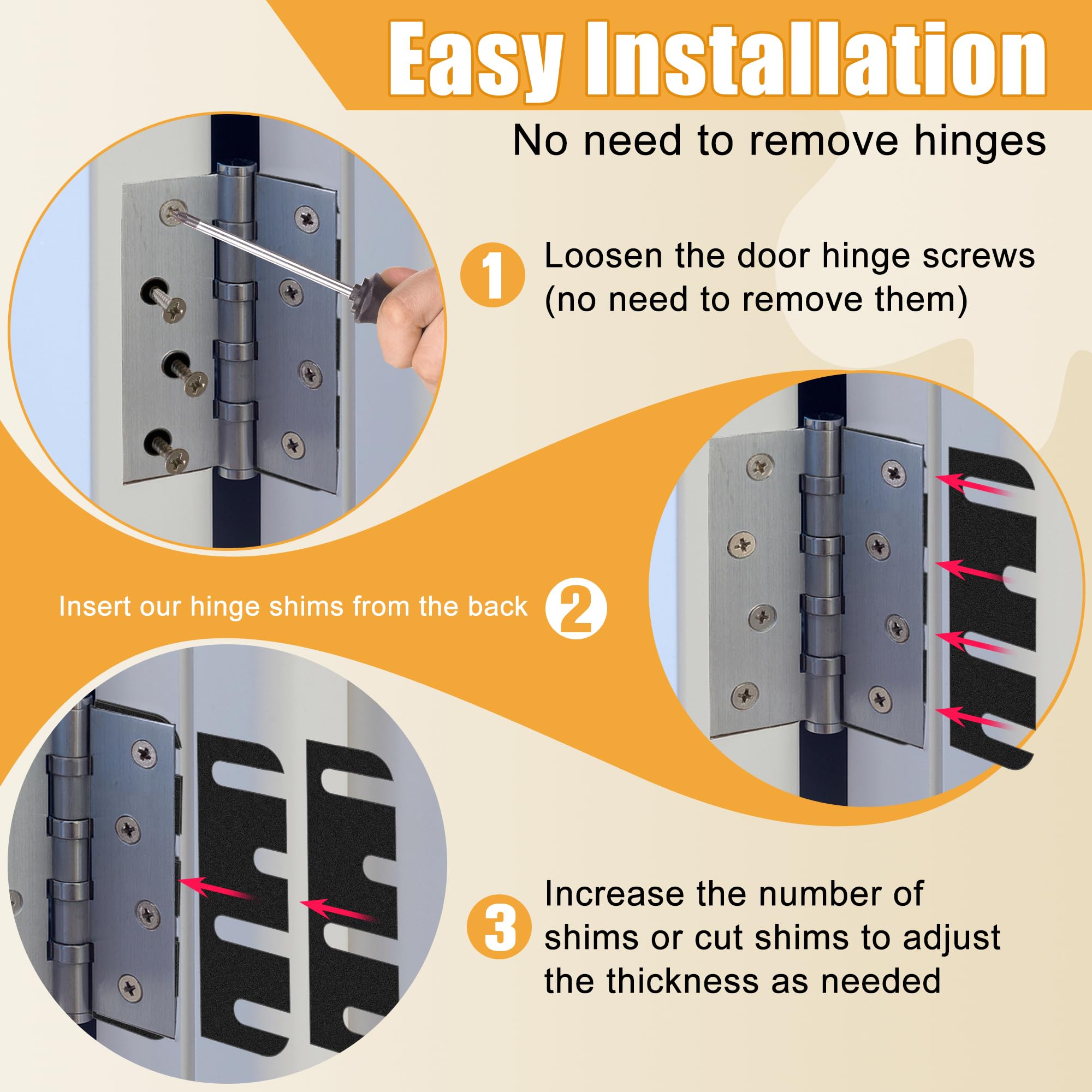 Door Hinge Shims - Repair Gaps & Sagging Doors -5