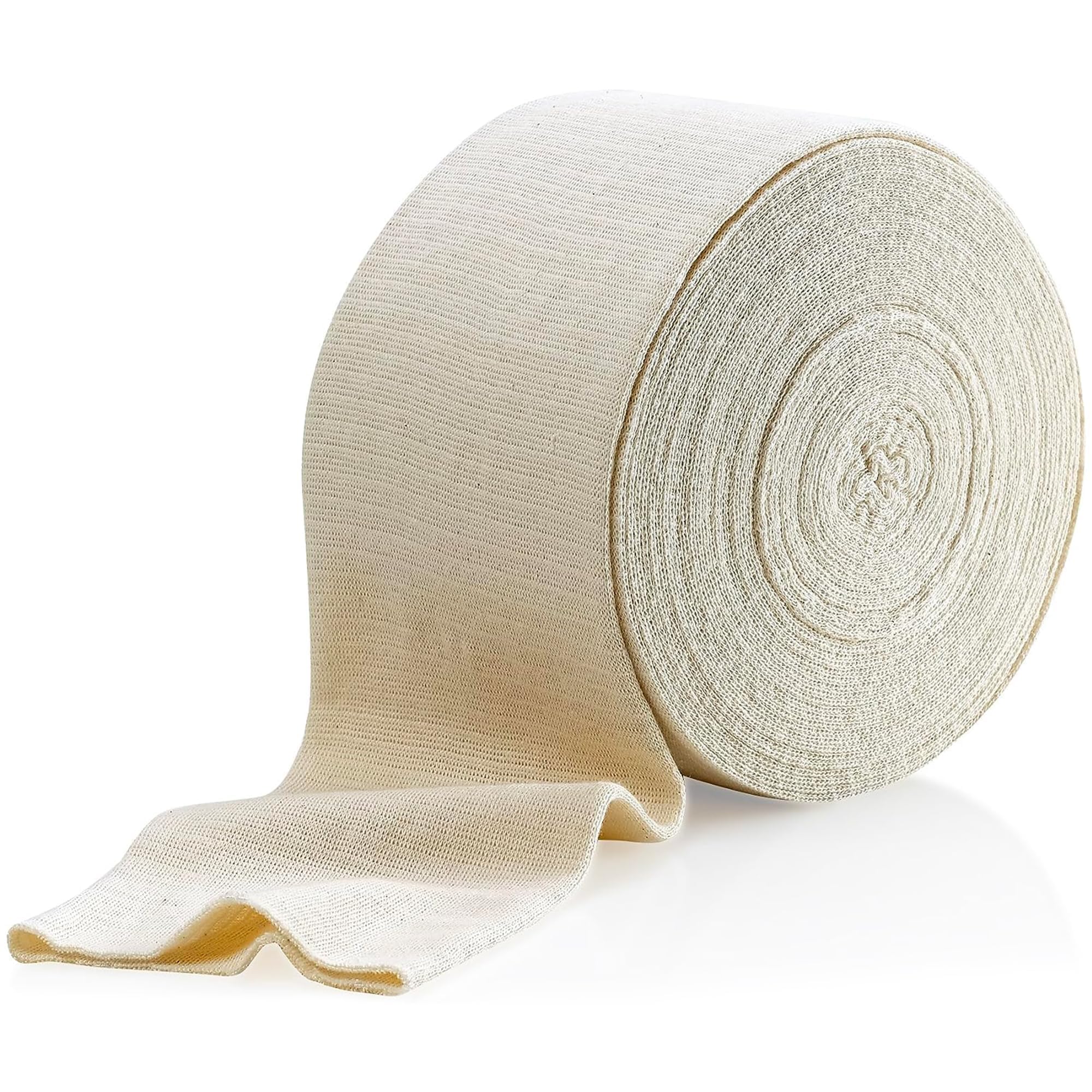 MEDca Fascia elastica tubolare di supporto, misura D, scatola da 10 m, colore naturale (7,6 x 10,1 m) per ginocchia, taglia M, in cotone spandex
