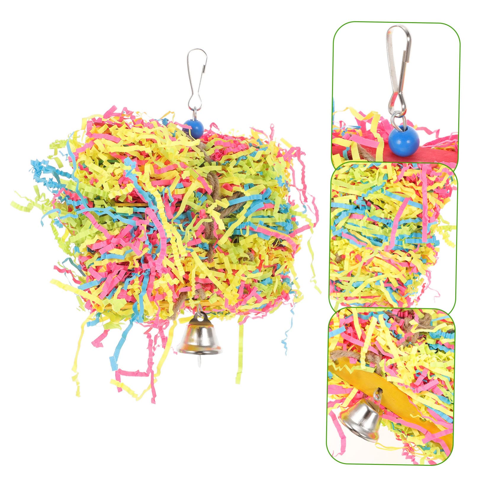 FRCOLOR 3piezas Juguete para Pájaros para Masticar Juguete Colgante para Accesorio Seguro para Entretenimiento De Aves para Adiestramiento