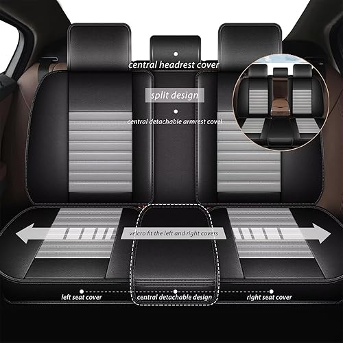 Miniatura 3 de Fundas de asiento de automóvil para Hyundai Santa Fe 2007-2024, juego completo de 5 asientos, impermeable, de piel sintética, protector de cojín