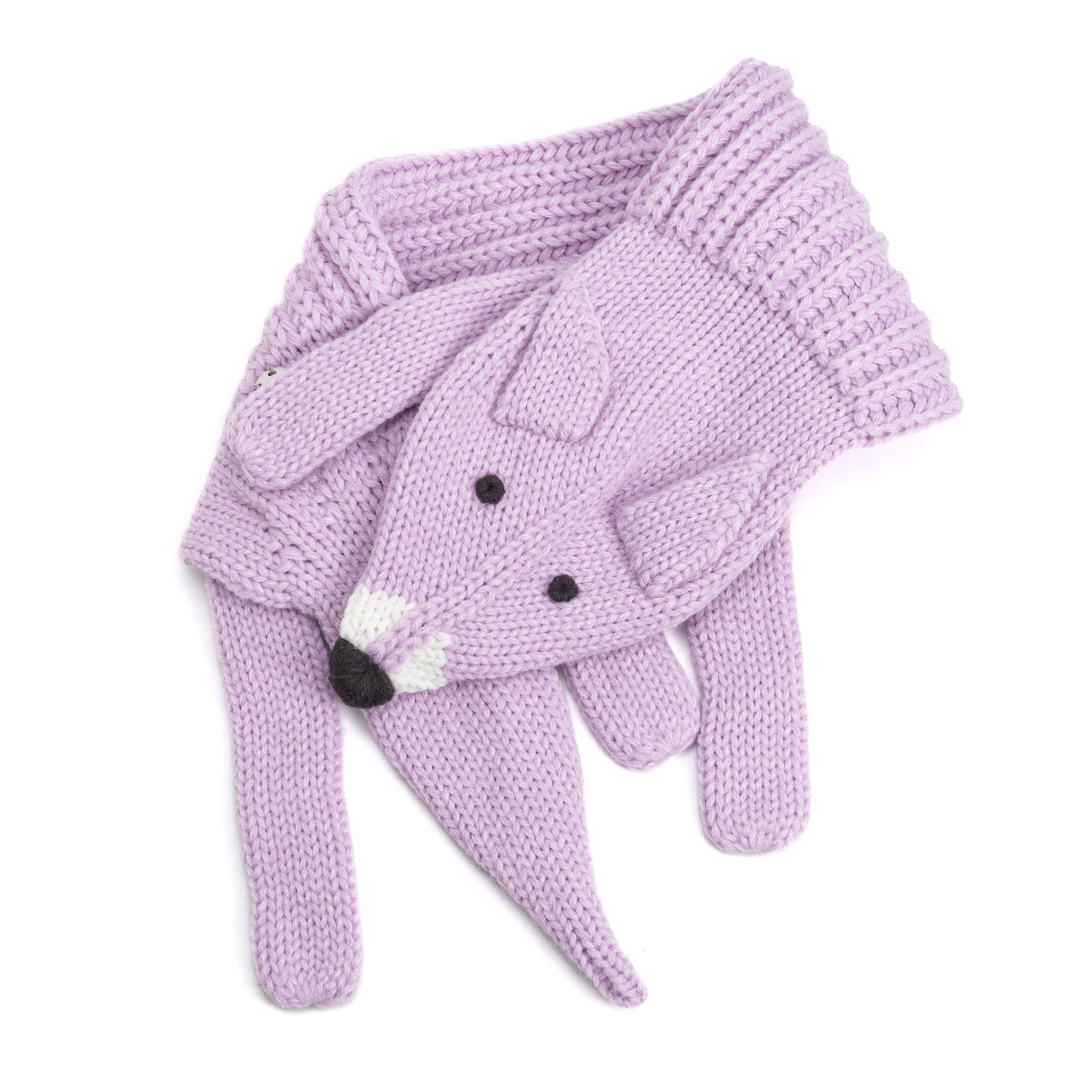 Kids Animal Knit Scarf – Soft Double‑Layer Winter Accessory for Children