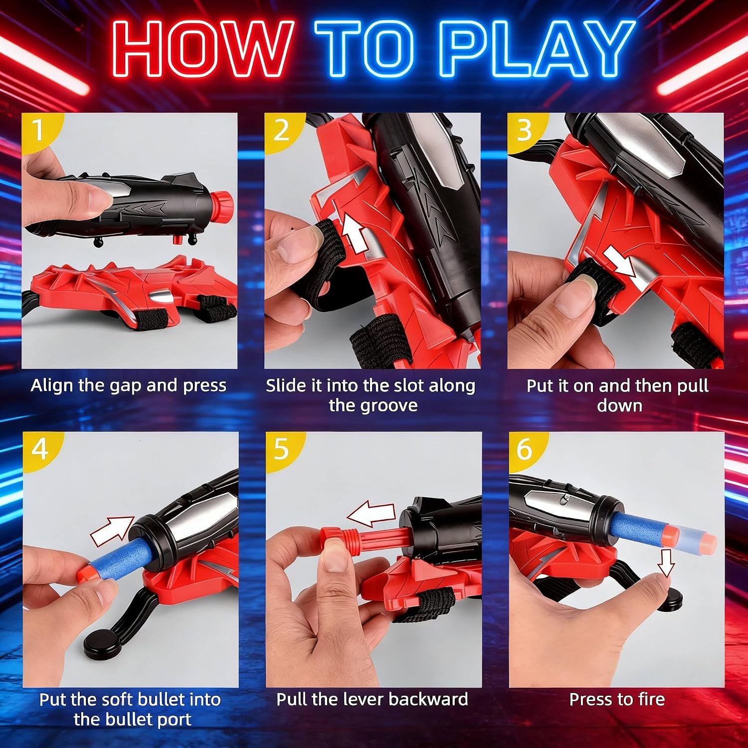 2 Set Spider Web Shooters with Gloves and Soft Bullet,Super Wrist Launcher Toy for Kids,Toy for 3 4 5 6-8 9 Year Old Boy