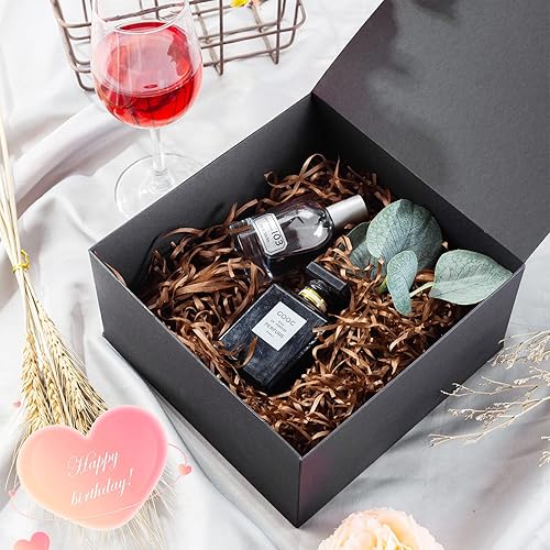 Miniatura 3 de Paquete de 12 cajas de regalo con tapas, cajas de regalo negras a granel con cinta de lazo blanco, caja de propuesta de dama de honor para regalos,