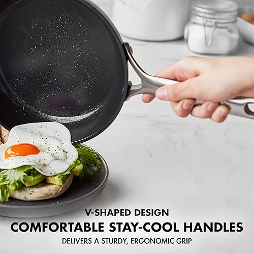Miniatura 8 de GreenPan GP5 - Sartén antiadherente de cerámica anodizada dura de 10 pulgadas, resistente a los arañazos, superficie plana, inducción, mango de