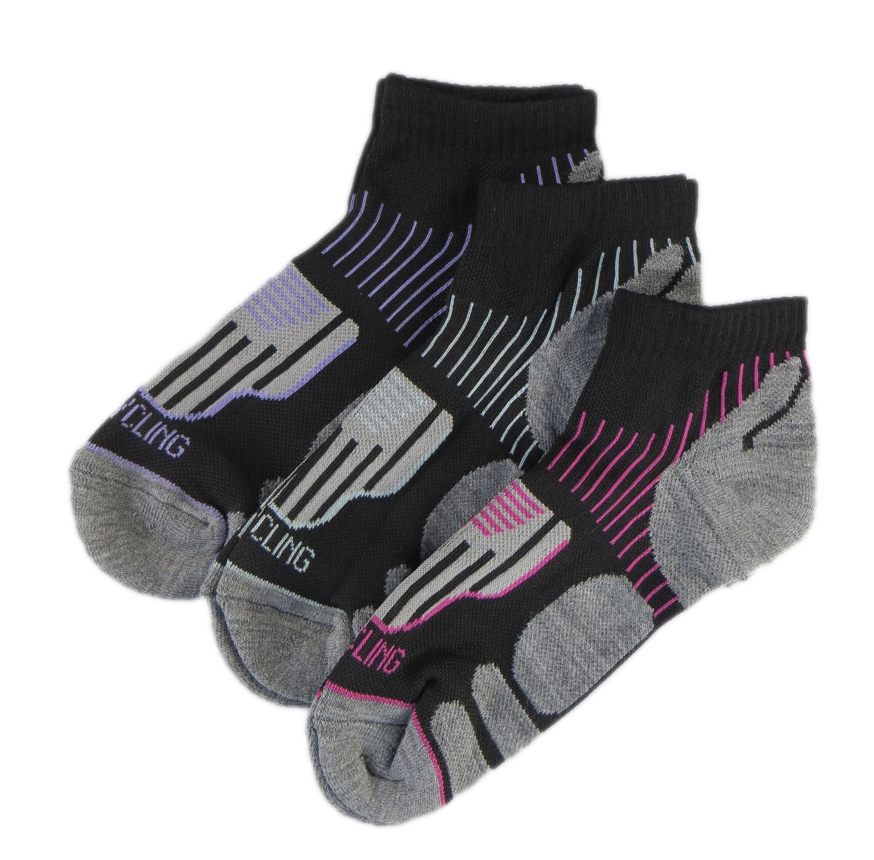 6 Pairs Of Ladies Active Cycling Socks, Sports Performance Trainer Socks