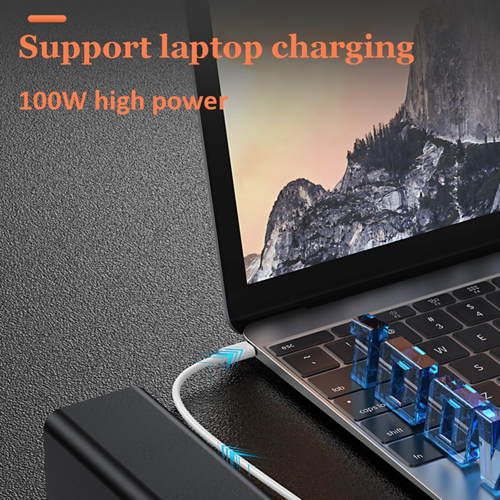 Powerbank o dużej mocy 200 W, szybkie ładowanie dwukierunkowe, powerbank o dużej pojemności 27000 mAh, odpowiedni do smartfonów, laptopów, tabletów