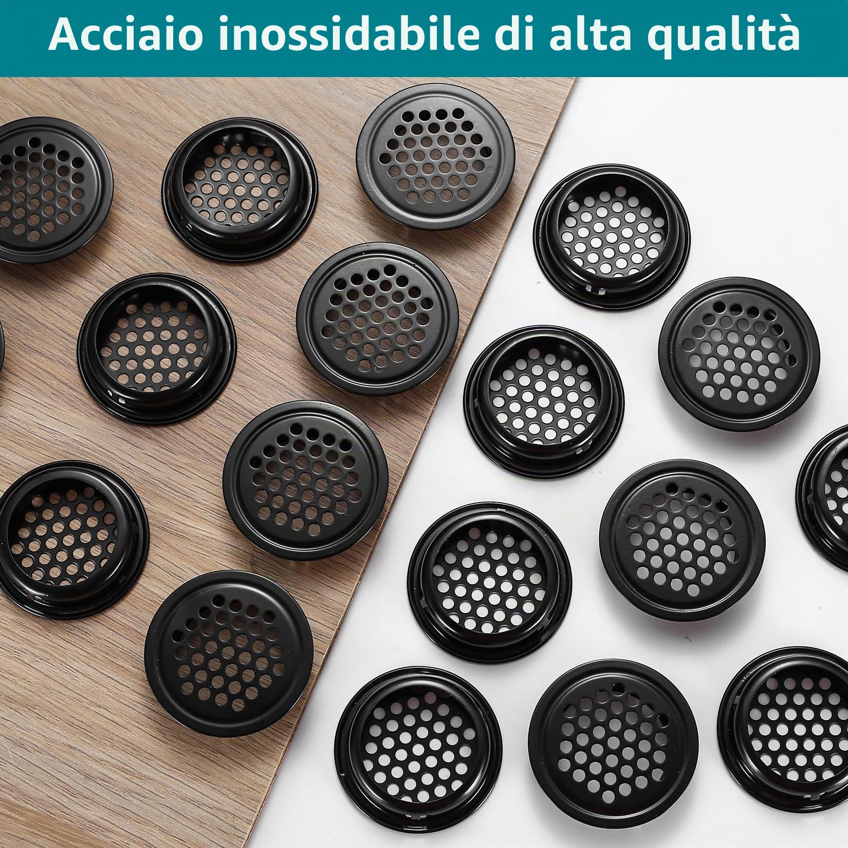 32 Pz 35mm Griglia di Ventilazione Foro per Sfiato, Aria Griglie di Ventilazione Rotondo Acciaio Inox, Griglia di Aerazione Rotonda per Bagno Cucina Armadio Armadietto Coperchi di Sfiato Rotondi