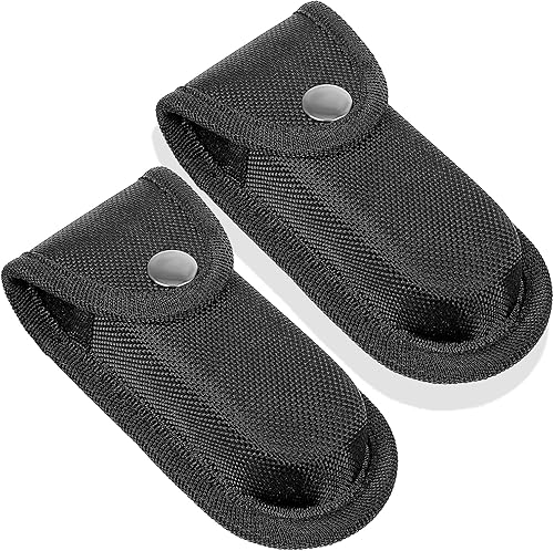 Miniatura 8 de Funda de nailon para cuchillos de bolsillo de 5 pulgadas, funda plegable para cinturón con cierre a presión, funda universal multiherramienta para
