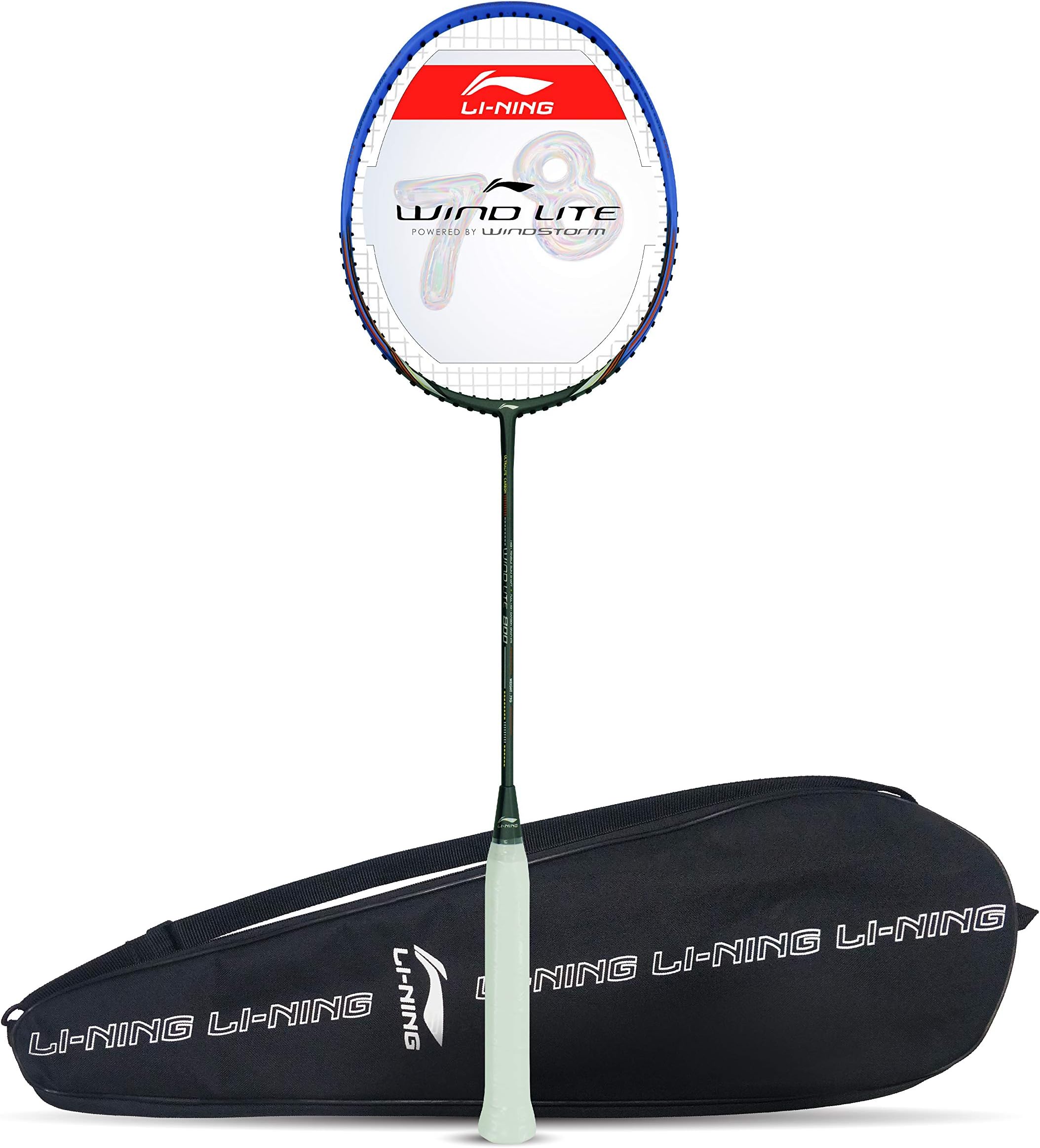 Li-Ning Wind Lite Strung Badminton Racquet with Free Full Cover (78 Grams. Powered by Windstorm)