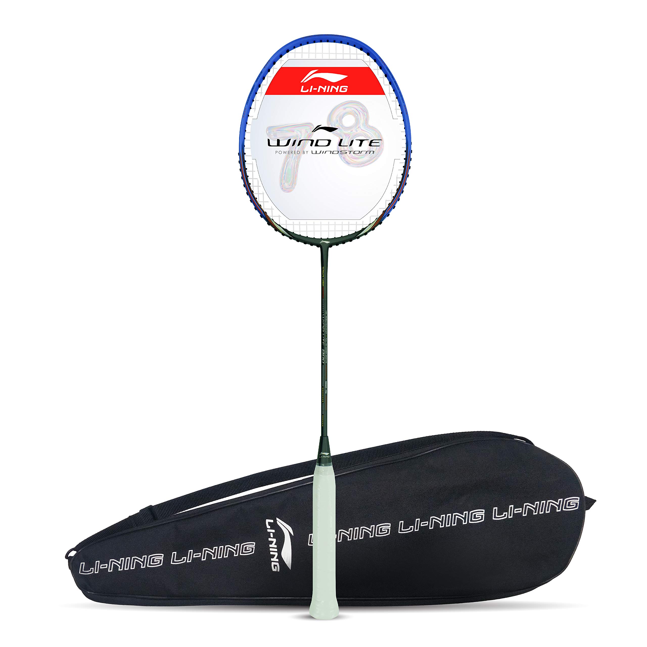 Li-Ning Wind Lite Strung Badminton Racquet with Free Full Cover (78 Grams. Powered by Windstorm)