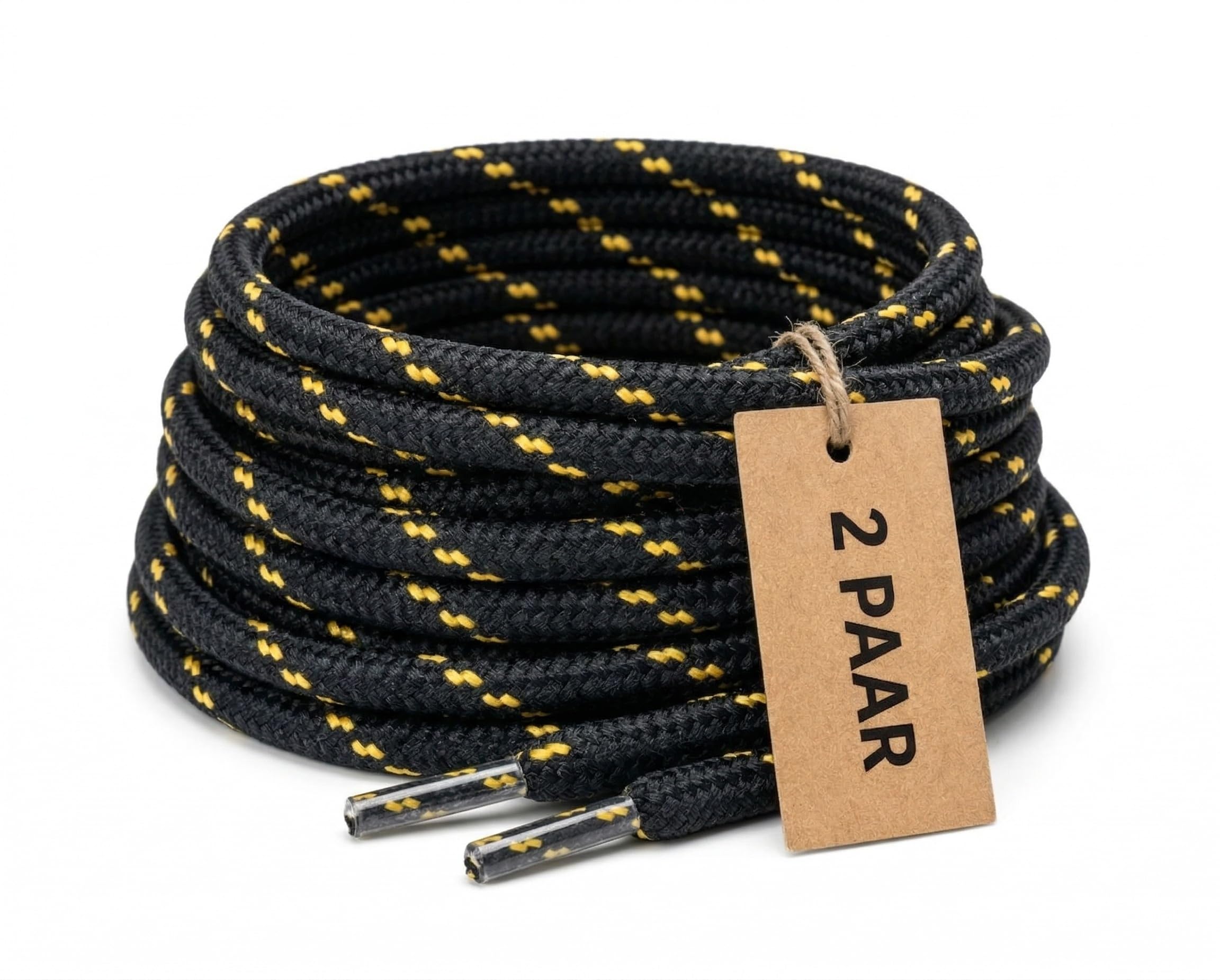 CUBSER - Premium Runde Schnürsenkel [2 Paar] – Reißfeste Schuhbänder aus Polyester für Wanderschuhe, Trekkingschuhe, Arbeitsschuhe, Stiefel & Outdoorschuhe – Längen 70-200 cm (Ø4,5 mm)