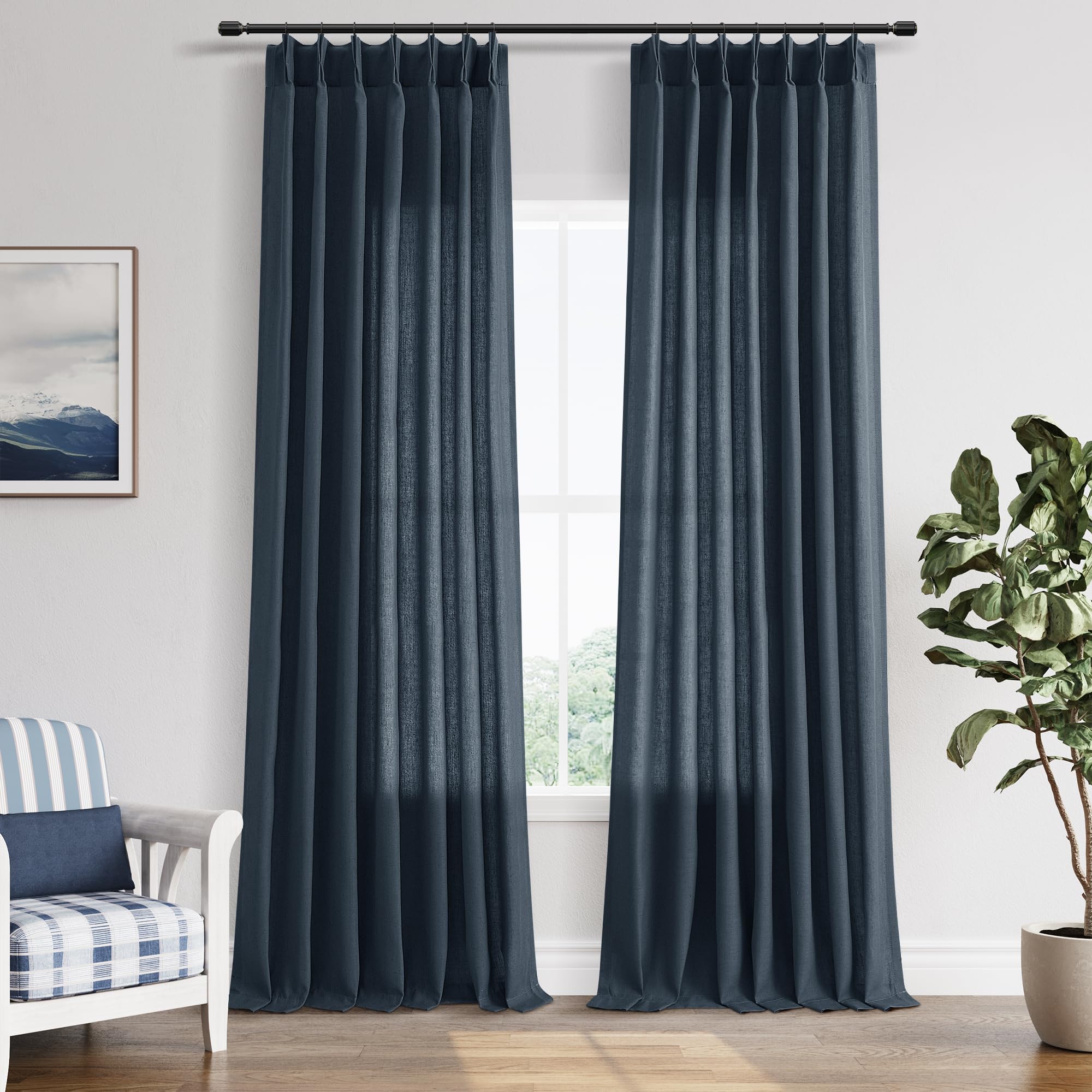 Linen Pinch Pleat Curtains - Soft Light & Privacy -31