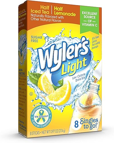 Wyler's Light Water Drink Mix, Singles To Go, Half Iced Tea & Half Lemonade, 1 B