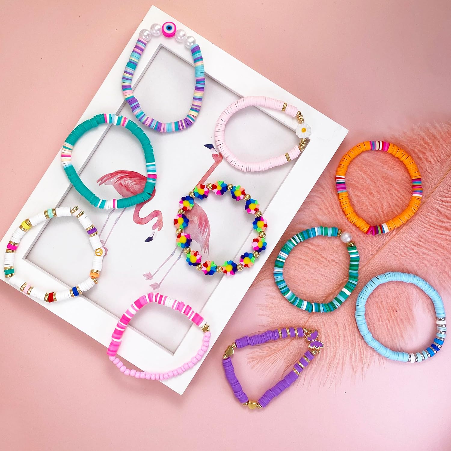 10 PCS Kids Friendship Bracelets for Teen Girls Women little Girl Jewelry Colorful Clay Bead Bracelet Set Beach Style Jewelry Gift - Image 7