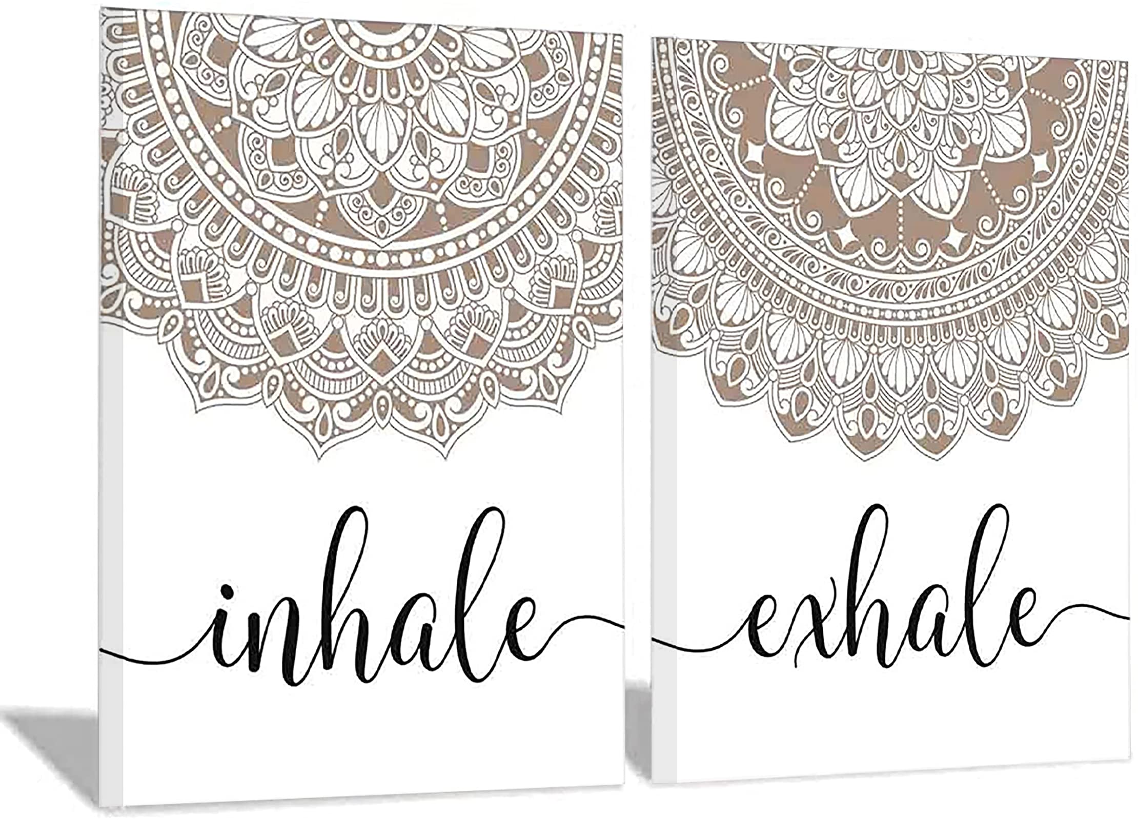YUWONDESS Inhale and Exhale Wall Art Canvas Yoga Meditation Print Modern Zen Posters Motivational Minimalist Artworks Inspirational Pictures on for Room Decor Unframed 16x24 Inch (16x24 Unframed)