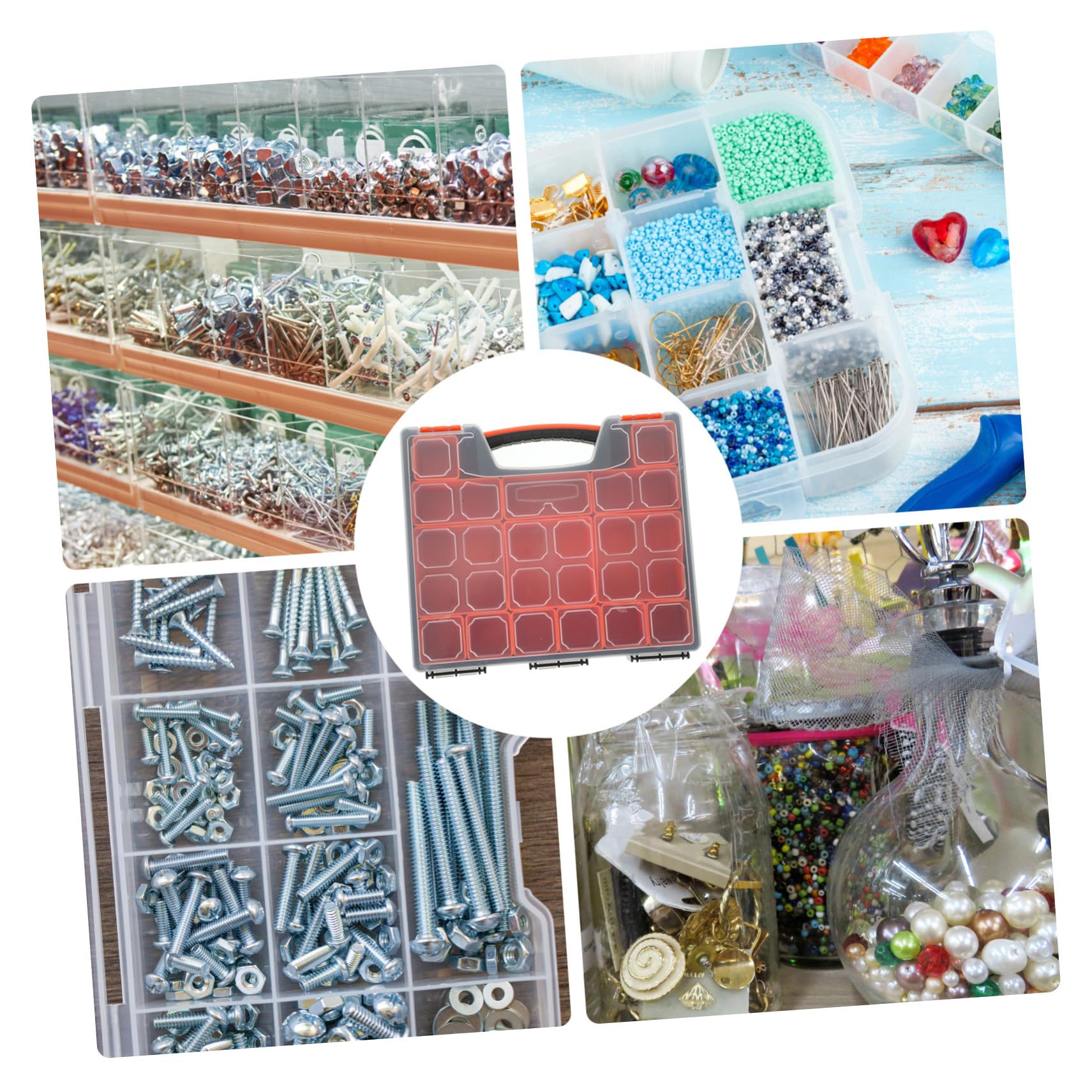 Scatola Portaoggetti in Plastica Trasparente con Scomparti Multipli Organizer Hardware per Bulloni e Piccoli Componenti Cassettiera Pratica per Stoccaggio Versatile