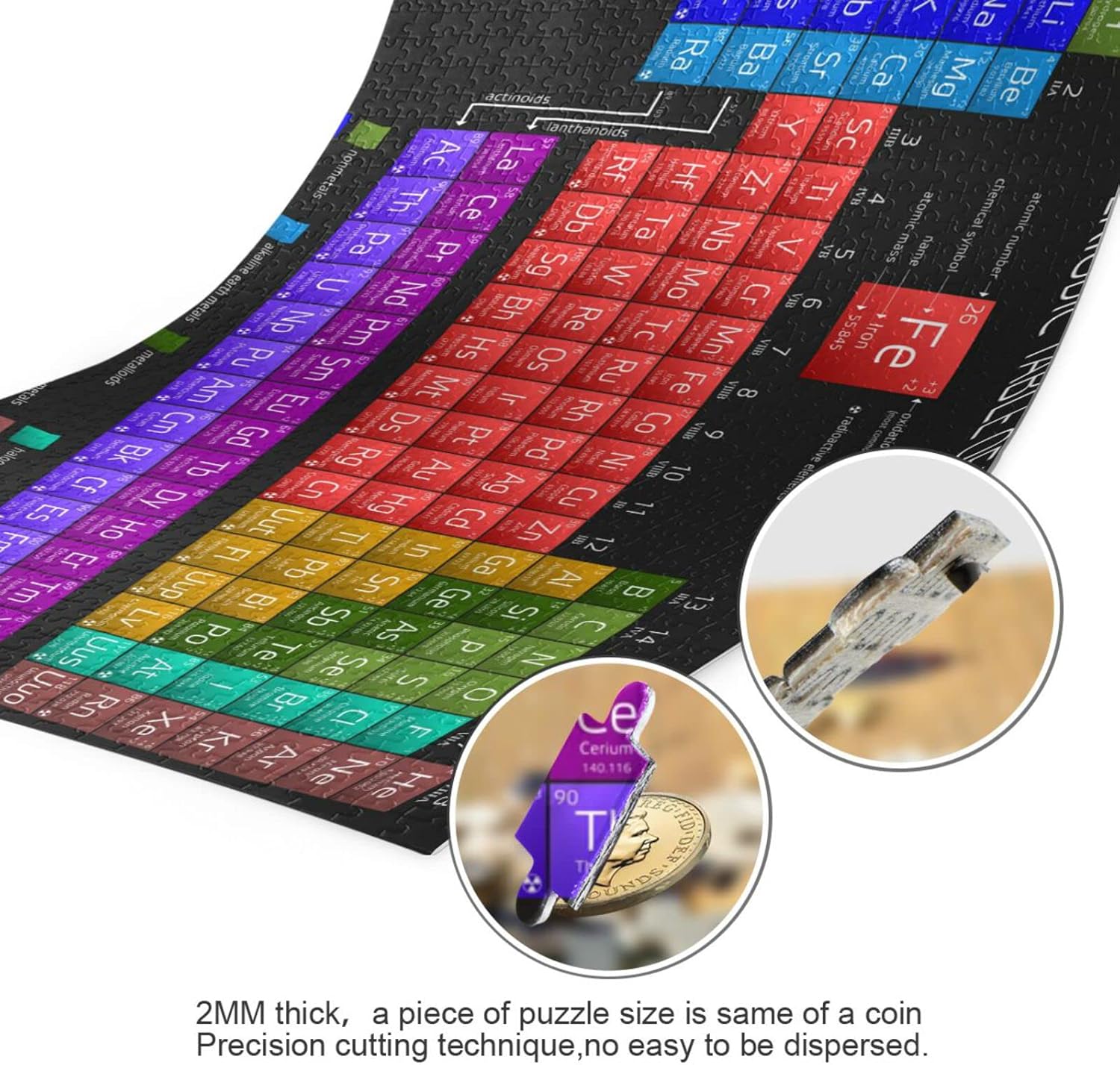 Periodic Table Jigsaw Puzzles for Adults 1000 Piece, Puzzles 1000 Pieces for Adults Challenging Kids Teens Family Puzzle Game