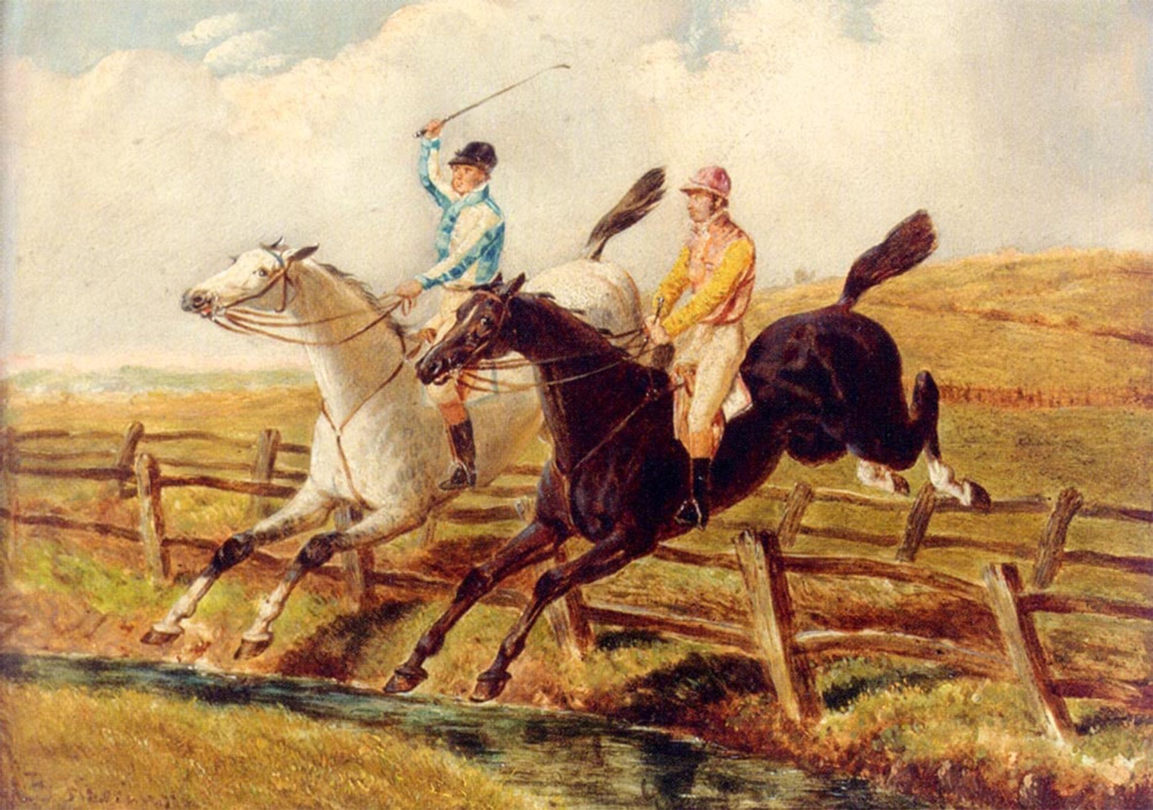SERENDIPITP Vintage Wall Art Canvas Nordic Poster Canvas Print Picture Steeplechasing by Benjamin Herring Jnr Wall Art Poster for Home Decor 60x90cm