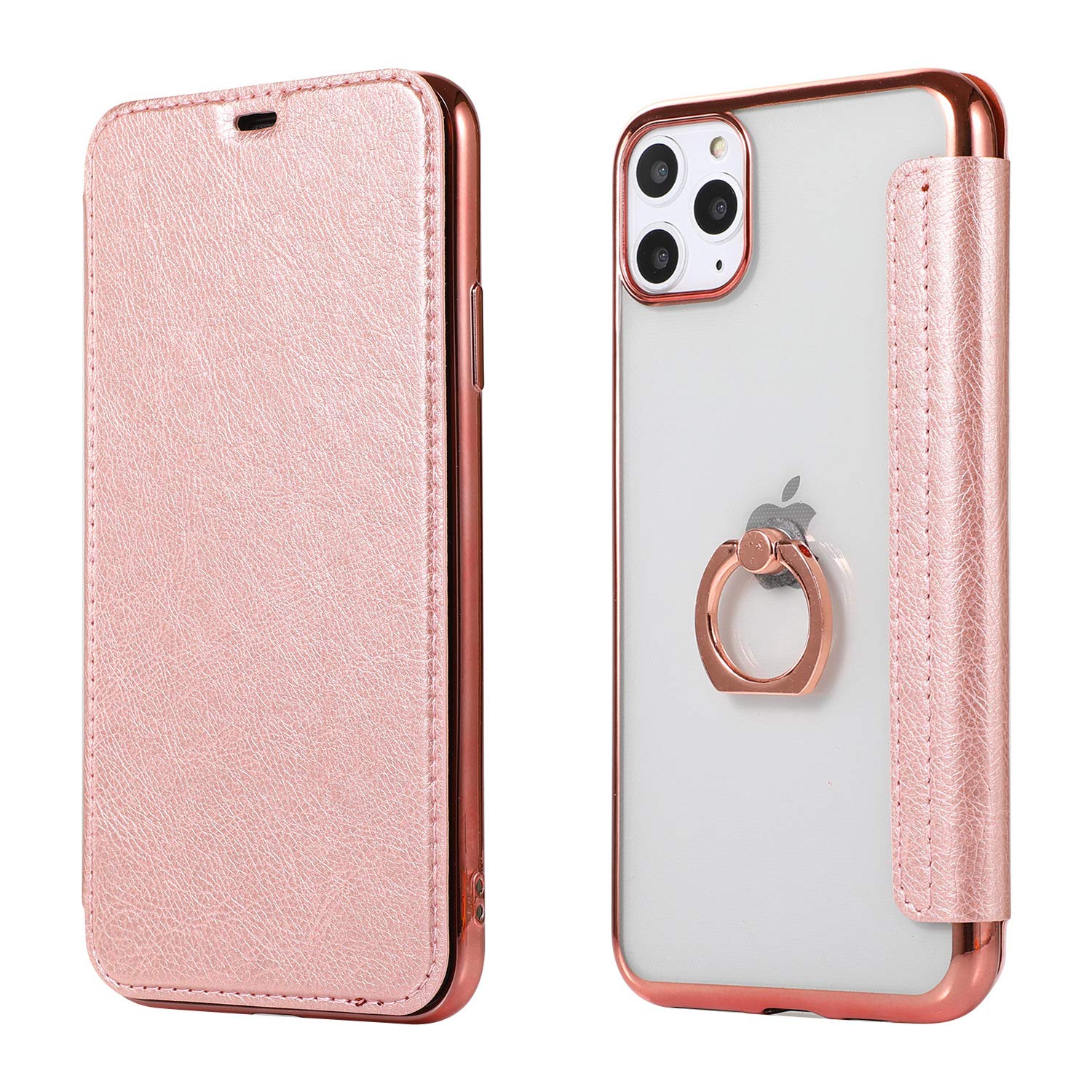 iPhone7  iPhone8リング付き手帳ケース フィンガーリング付きクリア手帳型iPhone用ケース【iPhone7