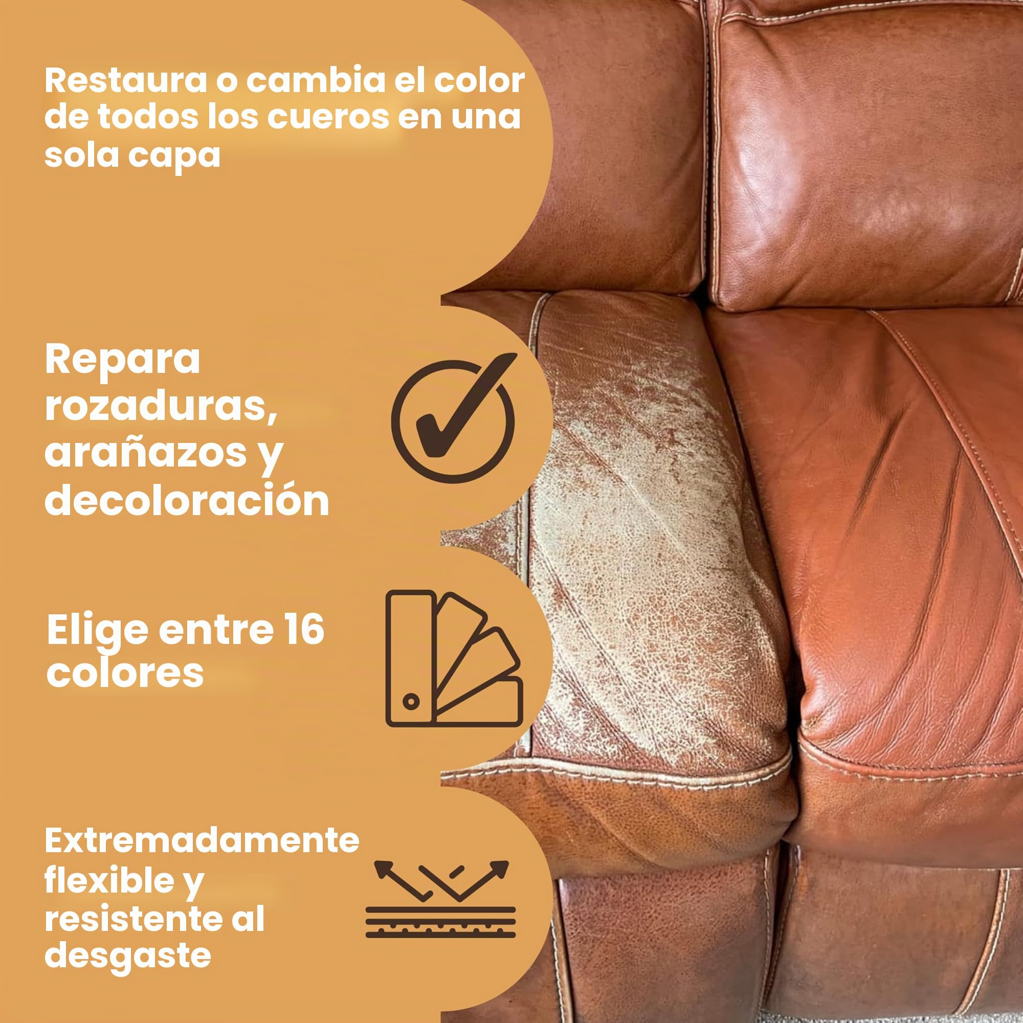 Tinte reparador de cuero autosellante negro 50 ml para sofás, asientos de coche y zapatos