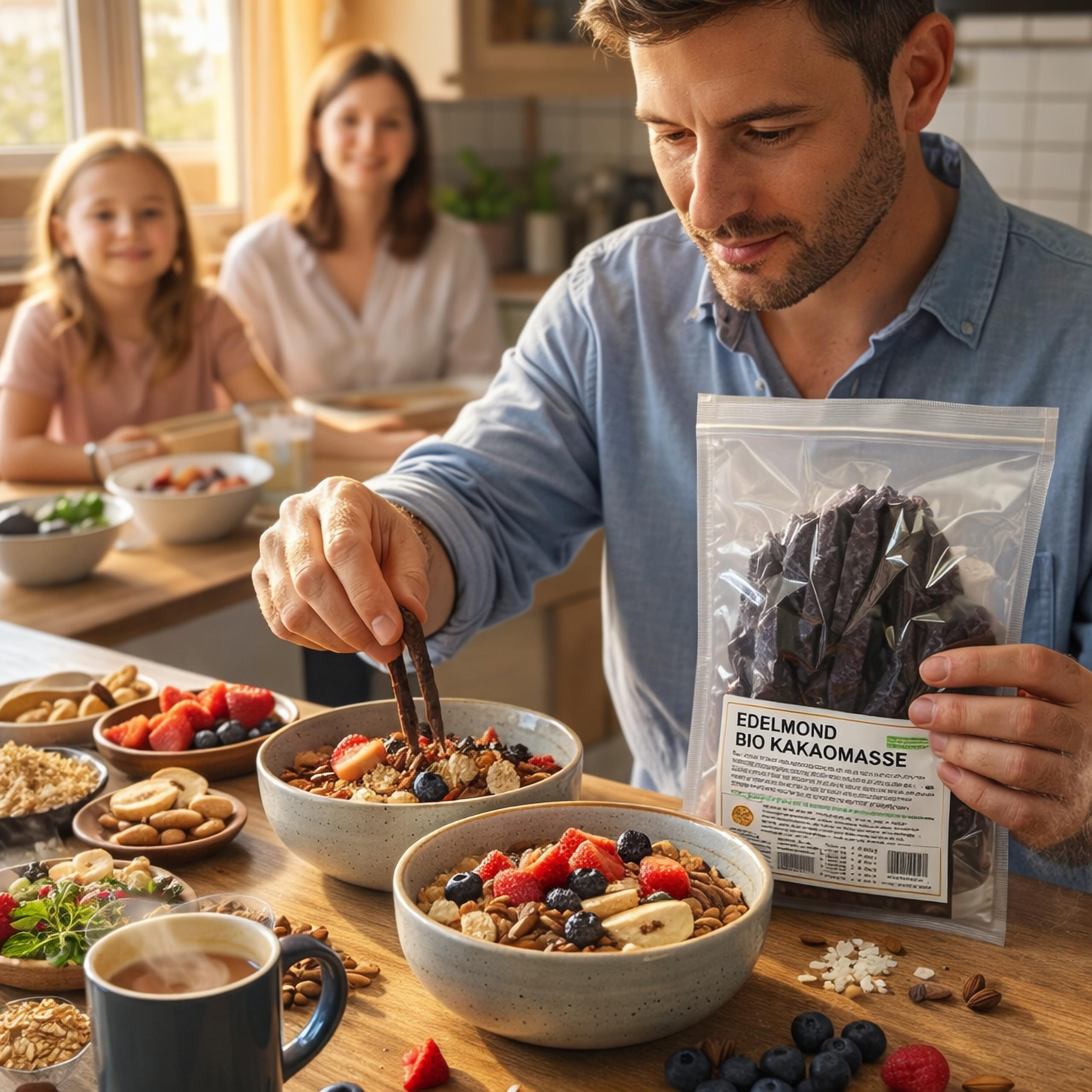 Edelmond Bio Kakaomasse nicht alkalisiert 100% rein 750 g