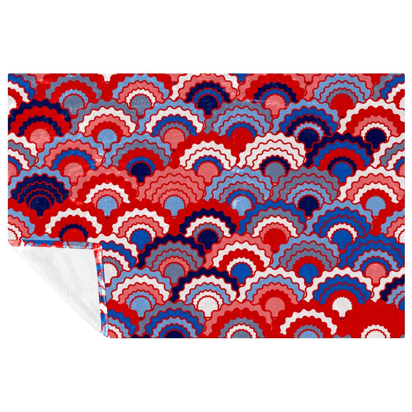 Couverture douce chaude motif écailles poisson plaid canapé lit camping plage