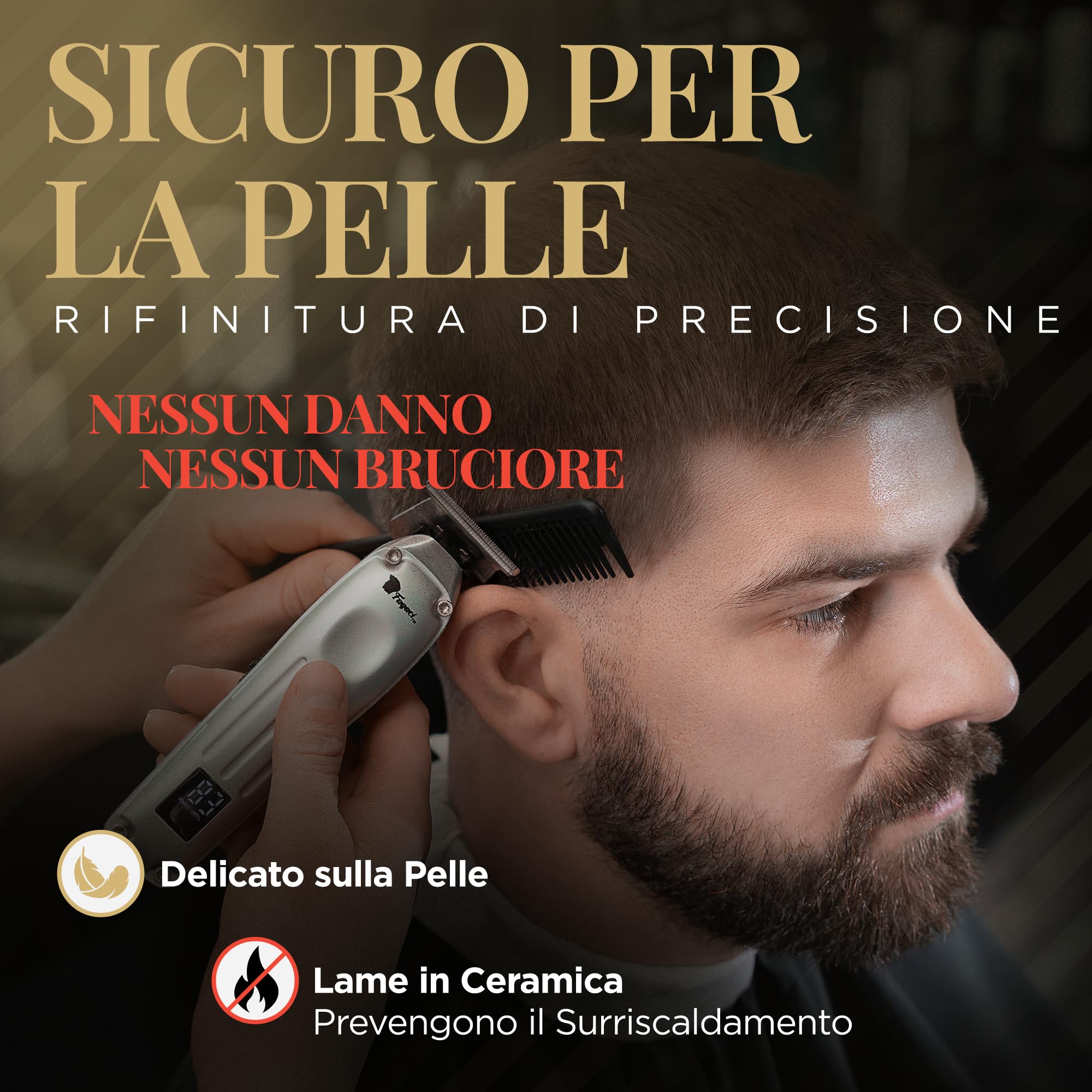 Fagaci Tagliacapelli e Regolabarba Uomo, Lame Fade e Taper | Lame facili da cambiare, premi e incastra, Linee nitide e fade dettagliati, Taglio fresco senza surriscaldare