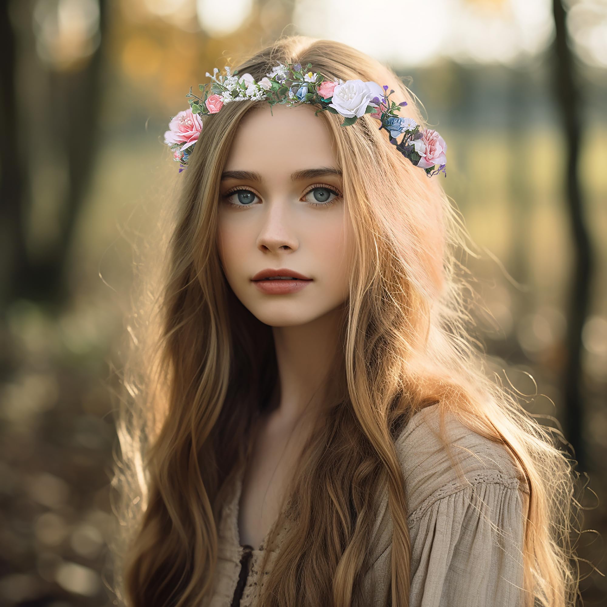 Braut Blume Stirnband Frauen Blume Krone Haar Kranz Floral Kopfschmuck Halo Boho Party Abschlussball Hochzeit Fotos