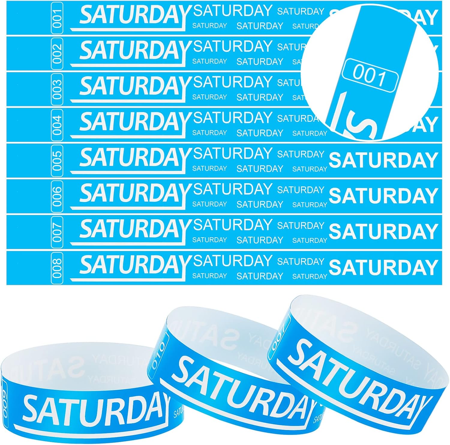 Henoyso 600 Pcs Saturday Paper Wristbands Event Wristbands