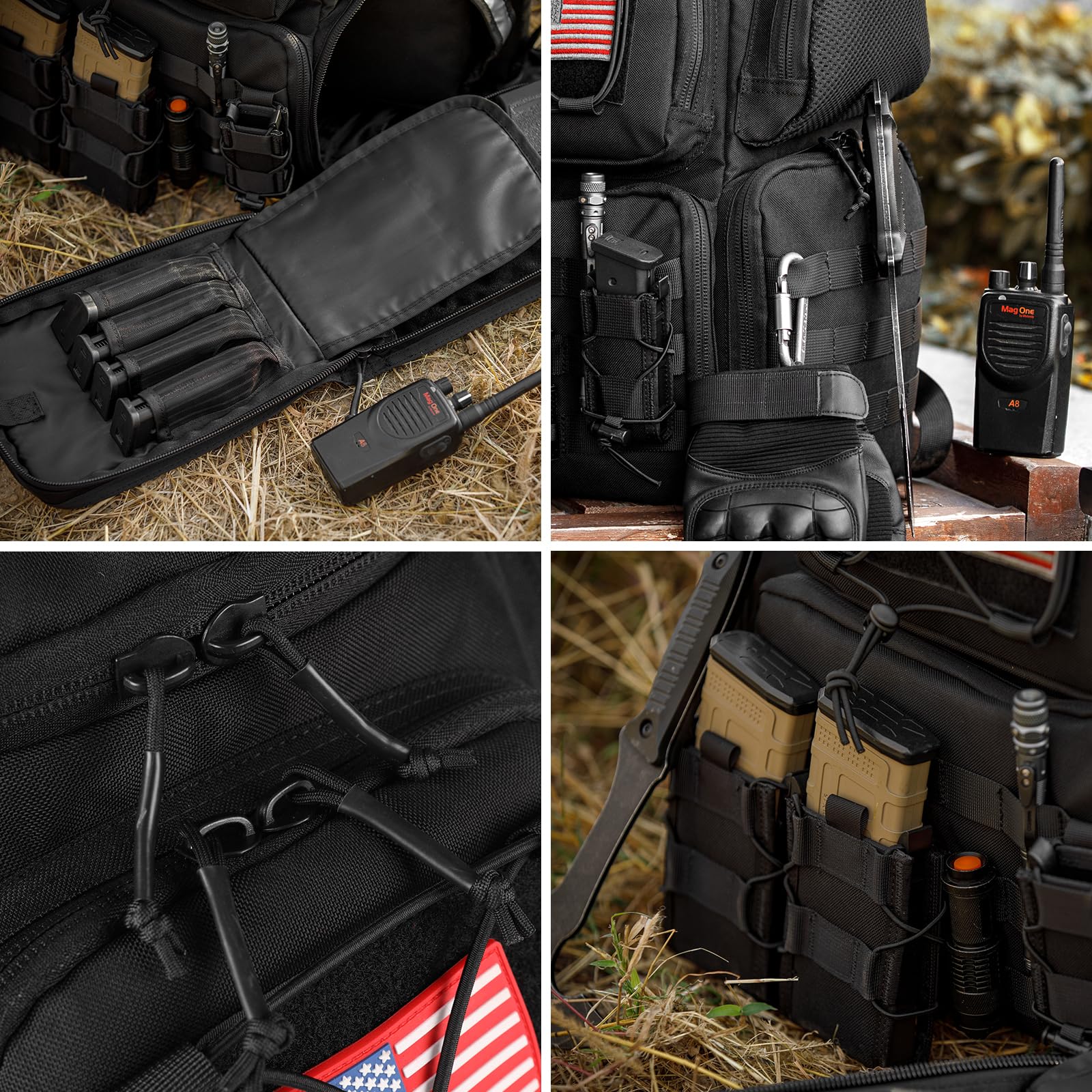 VOTAGOO Taktischer Rucksack für Handfeuerwaffen, Munition, 3 Pistolentaschen, für Jagd, Militär, Wandern