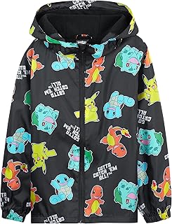 Pokemon Children's Waterproof Rain Jacket - 100% Polyester Children's Rain Jacket Boys - Comfortable Rain Jacket Girls and Boys