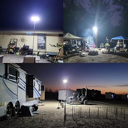 Miniatura 6 de CONPEX 25000lm LED telescópica camping luces portátil al aire libre camping luz telescópica luz de pesca en la noche luz de inundación luz de