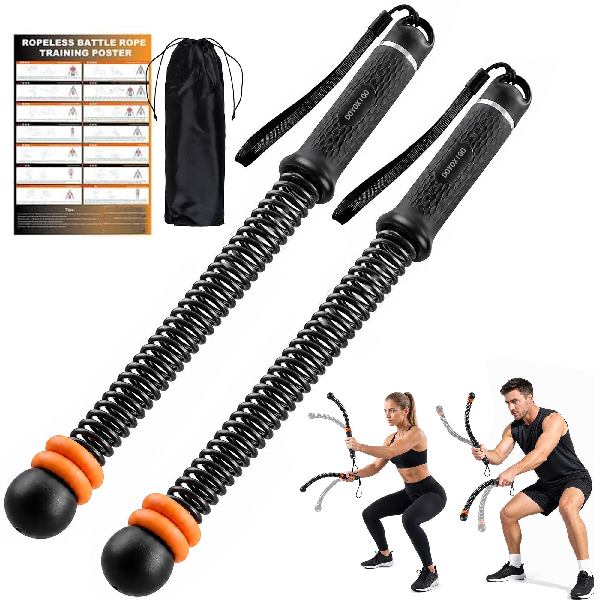 Corde da combattimento senza fili, corda da allenamento ponderata per palestra domestica, attrezzatura per allenamento di resistenza regolabile per HIIT, cardio, core e fitness per tutto il