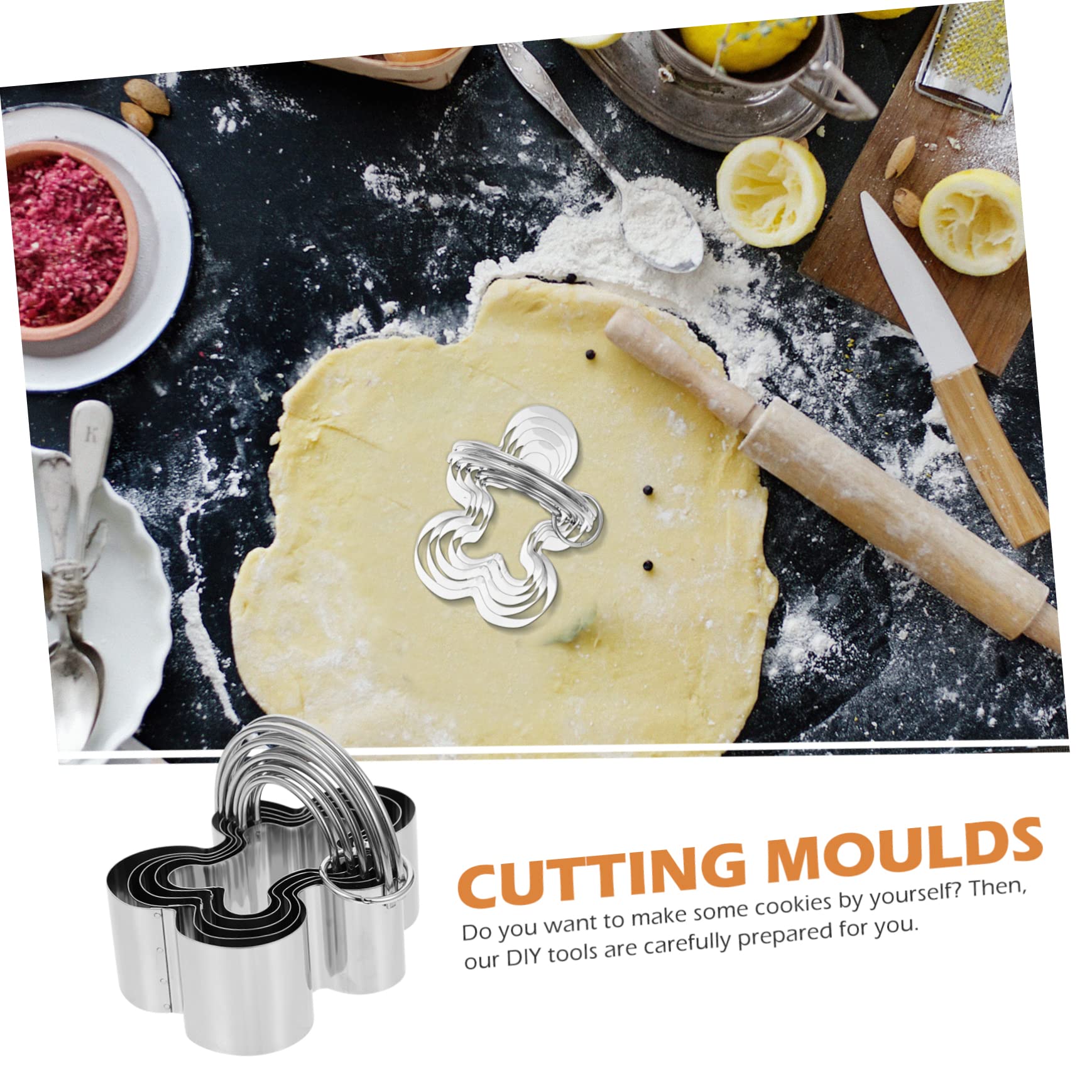 TOPBATHY 5 Sätze Ausstechformen keksausstecher selber machen Ingwerkekse Schokoladen-Sandwich-Kekse Käseformen Obst backformen baking form Antihaft-Formen backen Keksformen Rostfreier Stahl
