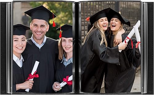 Miniatura 3 de Pioneer Photo Albums Álbum de cubierta de marco de cuero sintético cosido de 36 bolsillos para impresiones de 4 x 6 pulgadas color negro