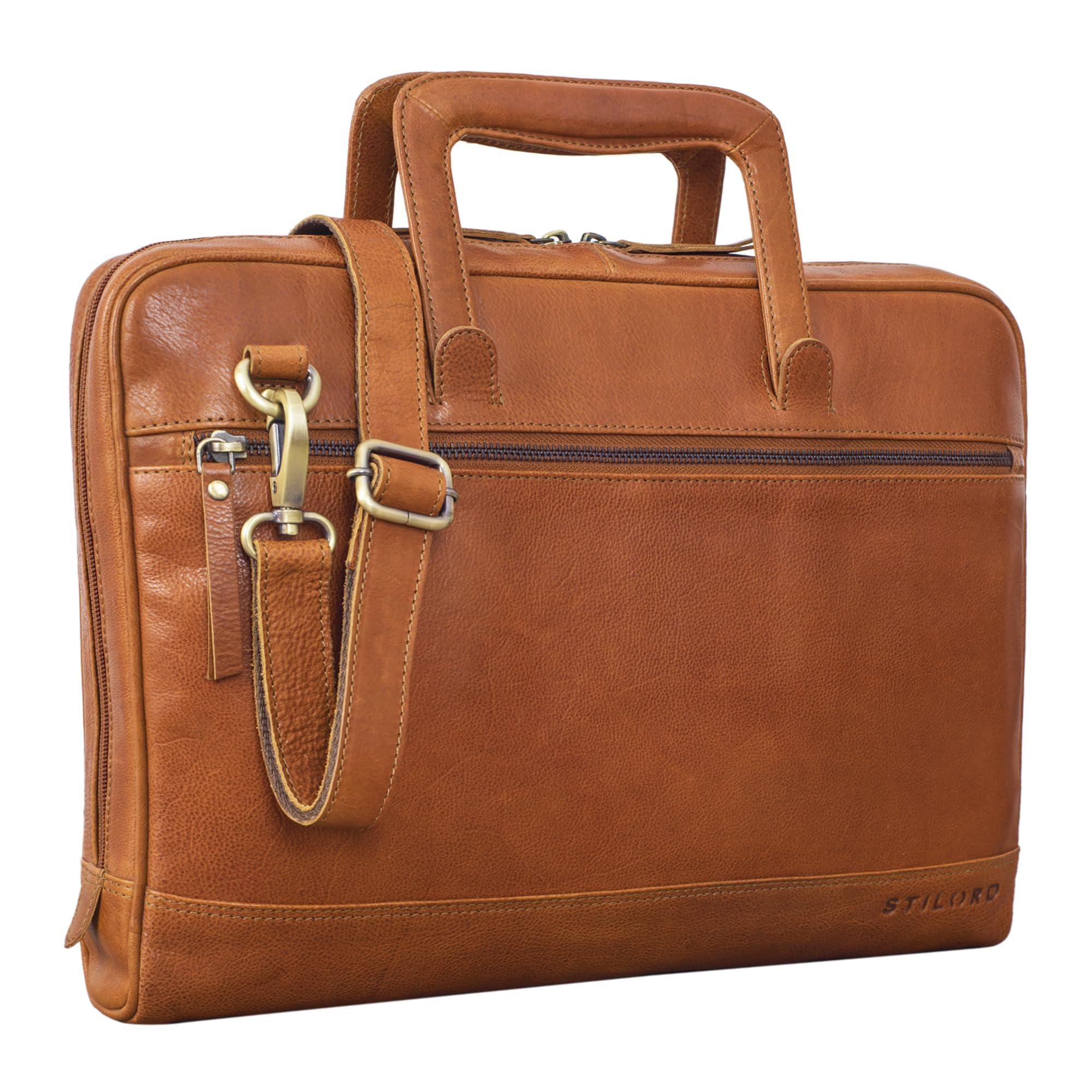 bag per laptop in pelle vintage con manici in pelle per macbook 13,3 pollici